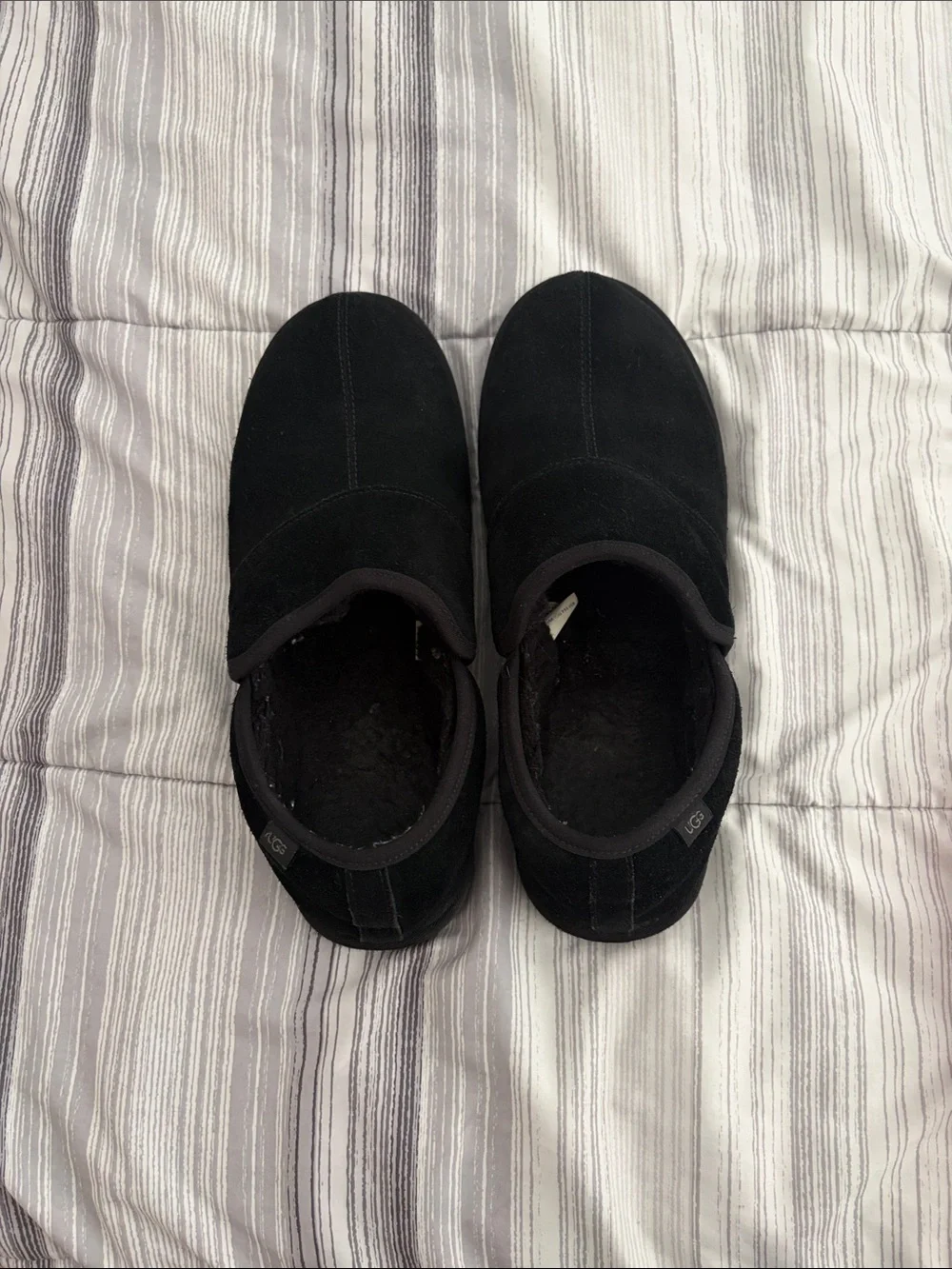 UGG Men’s Black Suede Leisure Slip-On Slippers Size 13
